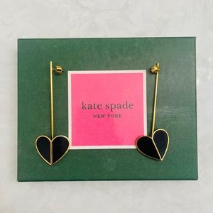 Kate Spade Heritage Spade Linear Earrings, Color Black